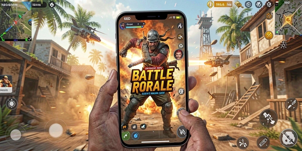 Tangkapan layar gameplay mendebarkan dari 66D di arena Battle Royale.