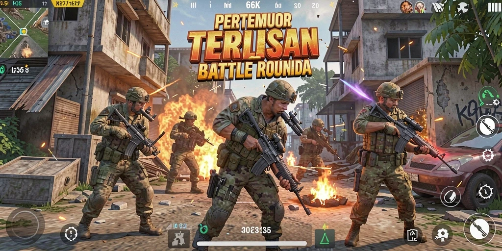 Gameplay Battle Royale yang seru dan mendebarkan.