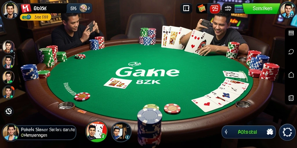 Tampilan menarik dari gameplay seru Poker di 8ZK.