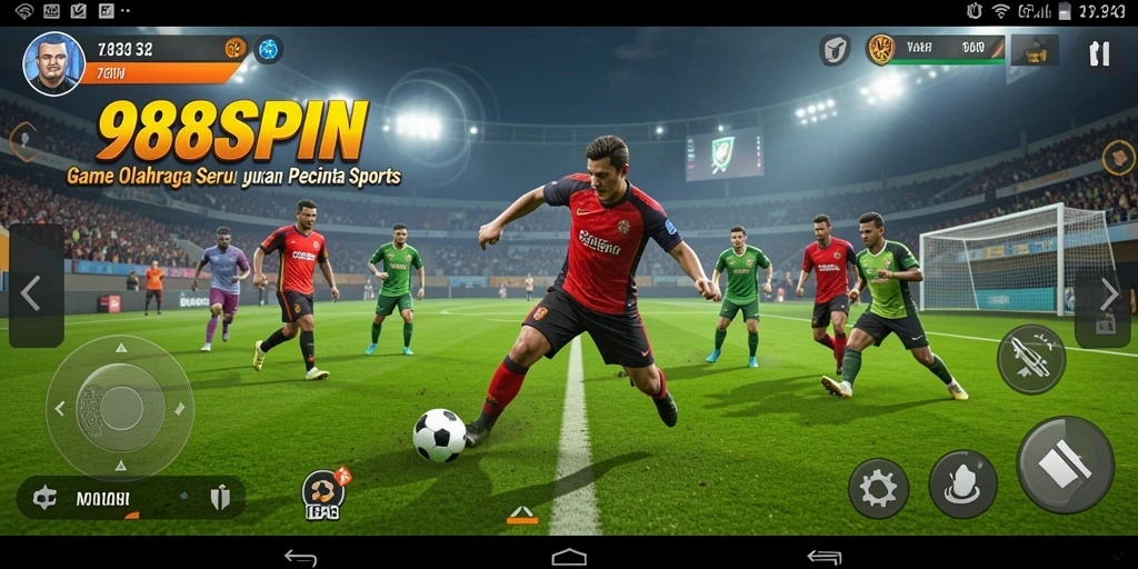 Screenshot gameplay 988SPIN menunjukkan aksi olahraga yang intens.