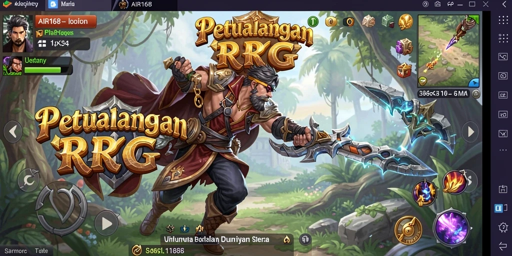 Screenshot utama <strong>AIR168</strong> menampilkan aksi seru dalam pertarungan RPG.