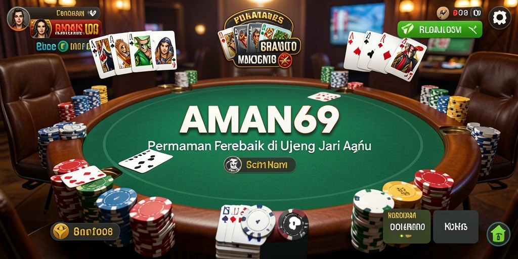 Screenshot gameplay AMAN69 menunjukkan pengalaman poker yang mendebarkan.