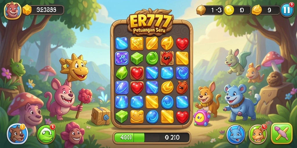 Tampilan gameplay seru dan penuh warna di ER777.