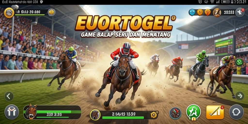Tampilan gameplay menegangkan dalam balapan EUROTOGEL.