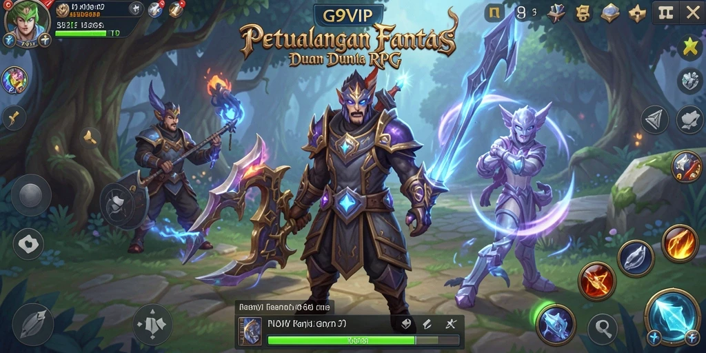 Tangkapan layar G9VIP menampilkan aksi pertempuran RPG yang mendebarkan.