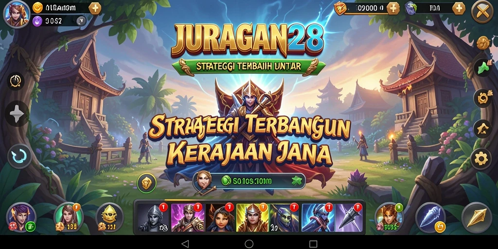 Screenshot menampilkan strategi pembangunan kerajaan dalam JURAGAN28.