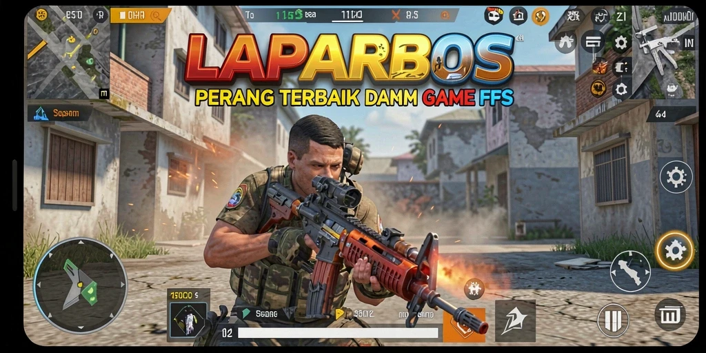 Tampilan gameplay intens di LAPARBOS dengan aksi FPS yang mendebarkan.