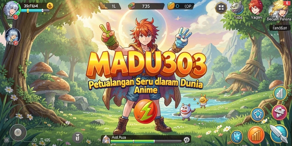 Tampilan gameplay MADU303 dengan karakter Anime beraksi.