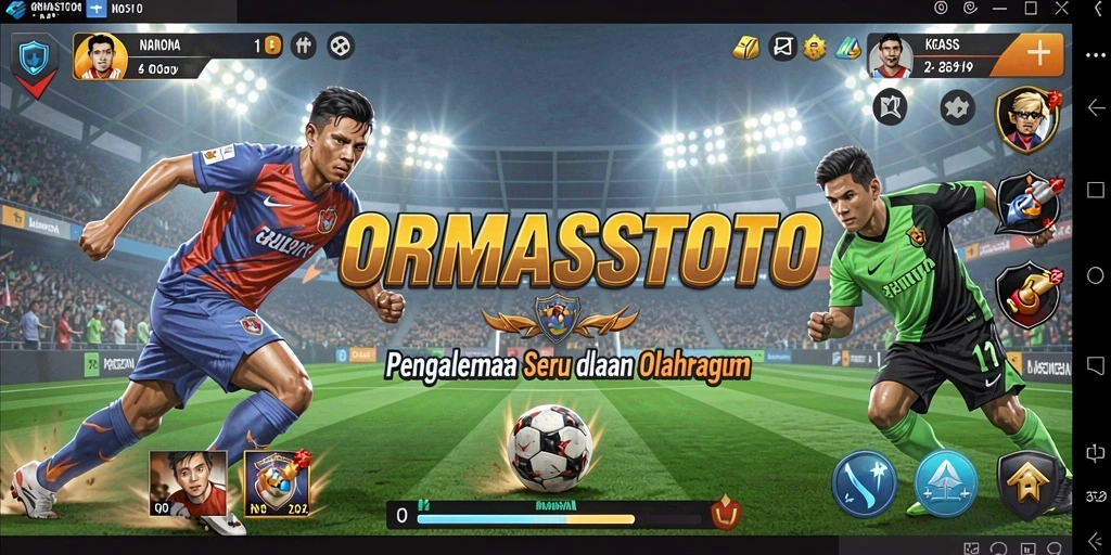 Tampilan gameplay seru di ORMASSTOTO yang menampilkan pertandingan olahraga.