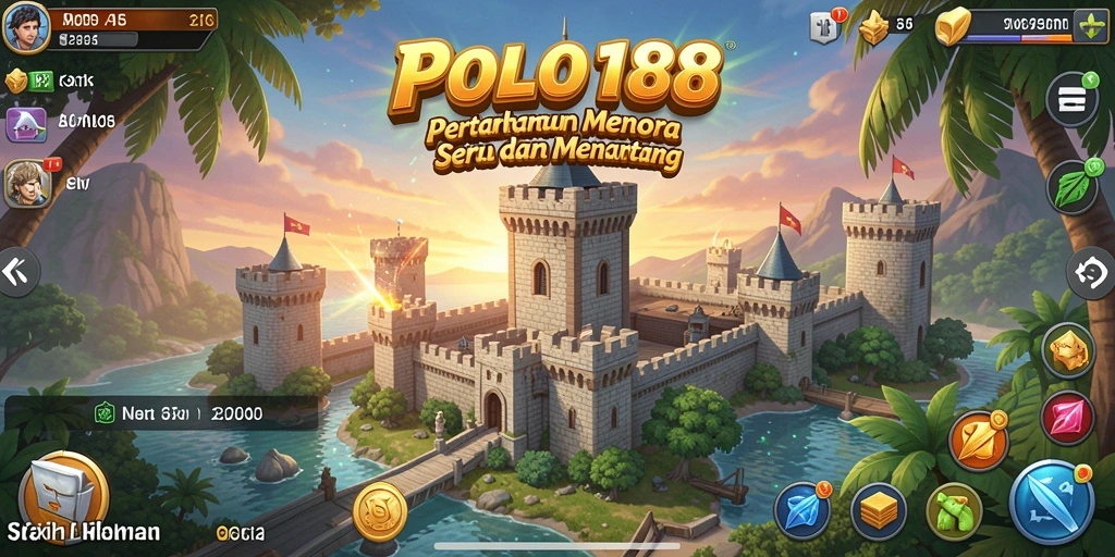 Screenshot gameplay <strong>POLO188</strong> menampilkan aksi menara dalam bertahan dari serangan musuh.
