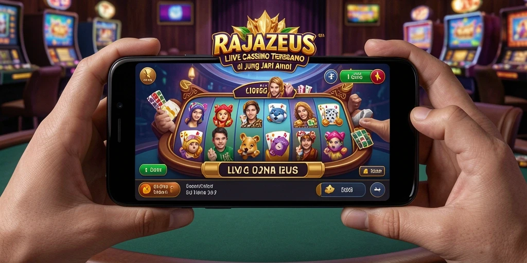Tampilan gameplay Live Casino yang mendebarkan di RAJAZEUS.