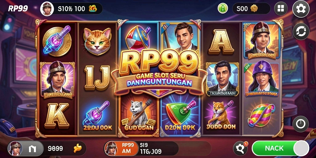 Tampilan gameplay Slot yang menarik dan penuh warna di RP99.