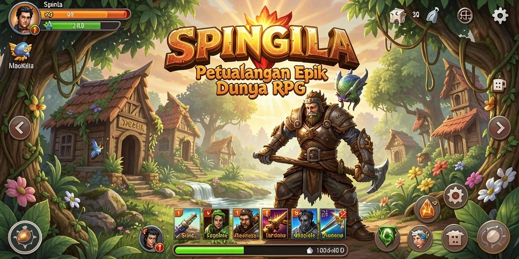 Tampilan gameplay menarik SPINGILA dalam petualangan RPG yang menegangkan.