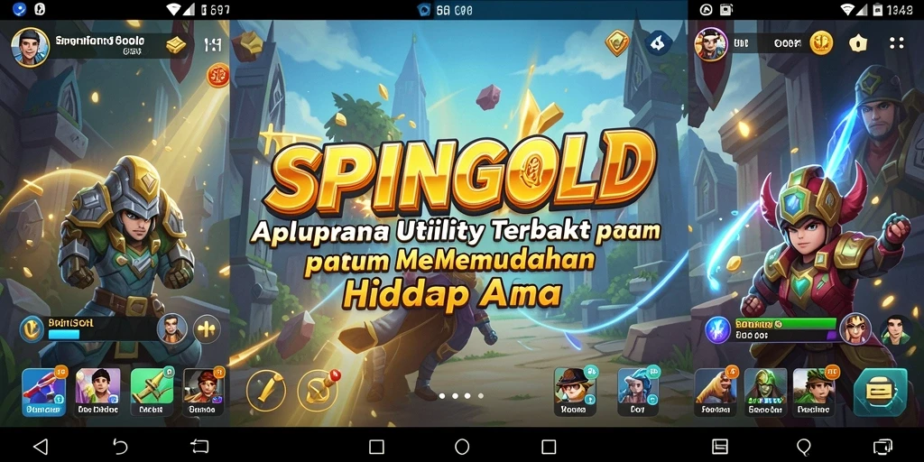 Screenshot utama SPINGOLD menampilkan antarmuka aplikasi Utility yang interaktif.