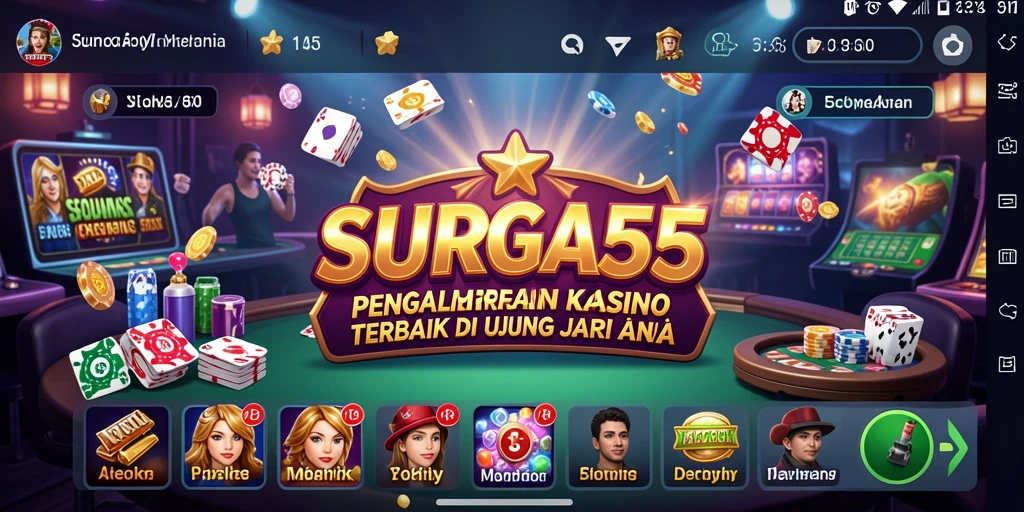 Tampilan gameplay menarik dari SURGA55 yang menampilkan berbagai permainan Kasino.