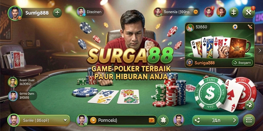 Screenshot gameplay SURGA88 menampilkan keseruan bermain poker.